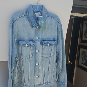 H&M Blue Lightweight Shirt Jacket Relaxed Fit